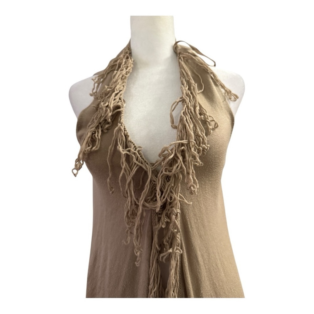 Cynthia Rowley Tan Festival Fringed Vest Sleeveless Long Small - Picture 3 of 10
